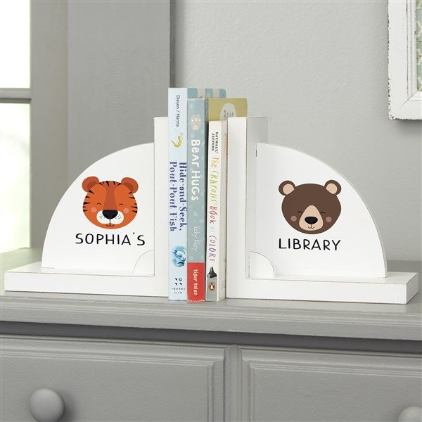 Animal Pals Personalized Bookends, Children's Bookends, Bookends for Kids, Toddler Bookends, Cute Toddler Gifts, Books, Birthday, Holiday