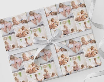 Photo Collage Personalized Photo Wrapping Paper, Photo Gifts, Birthday Gift, Custom Wrapping Paper, Birthday Gift Wrap