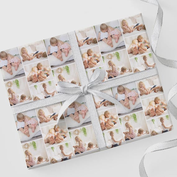 Photo Collage Personalized Photo Wrapping Paper, Photo Gifts, Birthday Gift, Custom Wrapping Paper, Birthday Gift Wrap