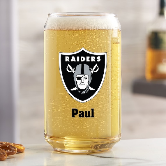 NFL Las Vegas Raiders Personalized Printed 16 oz. Beer Can Glass, Gifts for  Him, Football Gift, Father's Day Gifts, Gifts for Dad