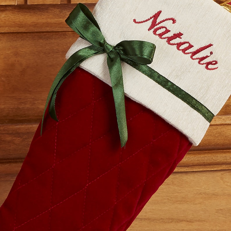 Winter Classic Personalized Quilted Stocking, Personalized Christmas Stockings, Custom Christmas Stockings, Personalized Holiday Stockings