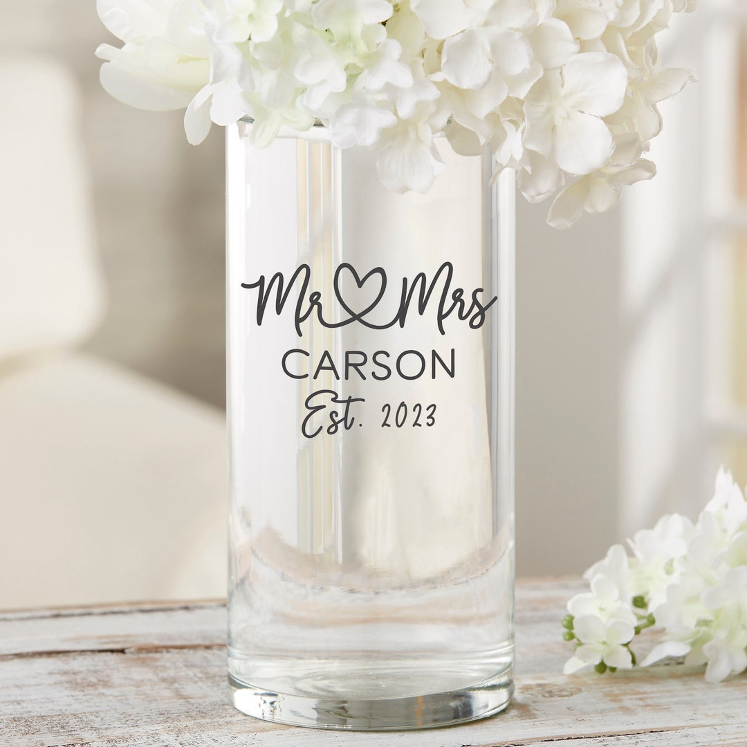 Infinite Love Personalized Wedding Glass Vase, Wedding Gifts