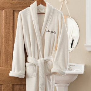 Embroidered Personalized Fleece Robe, Gifts for Her, Mother&#39;s Day Gifts, Gifts for Mom, Gifts for Dad