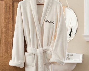 Embroidered Personalized Fleece Robe, Gifts for Her, Mother's Day Gifts, Gifts for Mom, Gifts for Dad