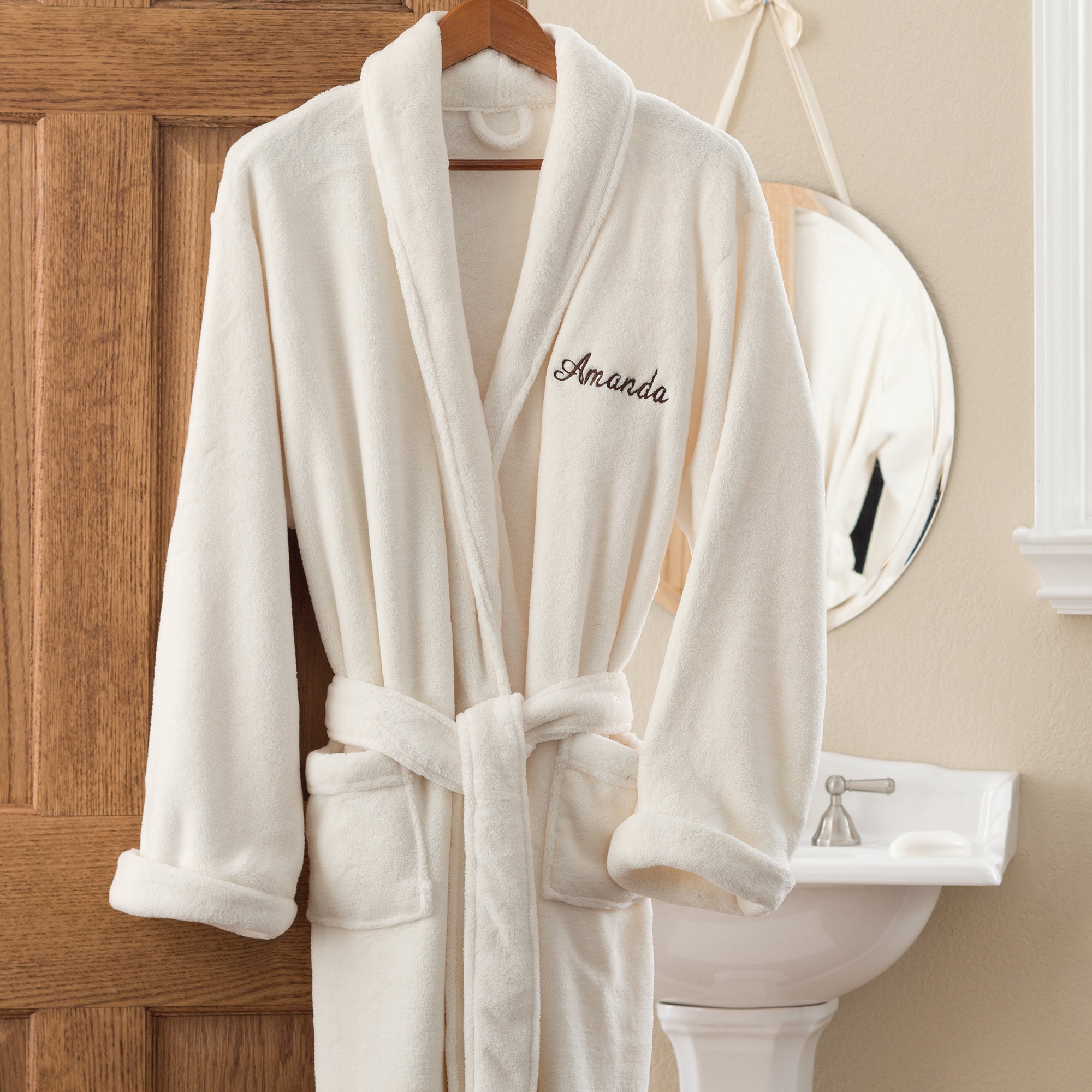 Customized Robe Embroidered Fleece Robe – Personalized Spa Robe - Etsy