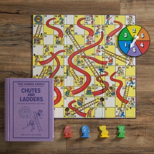 Chutes & Ladders® Personalized Vintage Bookshelf Edition Board Game, Personalized Games, Board Game, Family Gift, Toys and Games