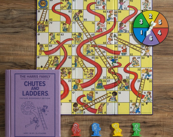 Chutes & Ladders® Personalized Vintage Bookshelf Edition Board Game, Personalized Games, Board Game, Family Gift, Toys and Games