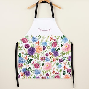 Personalized Aprons for Women – Custom Embroidered Cooking Apron – Embroidered Baking Apron Gifts  – Gardening Kitchen Apron