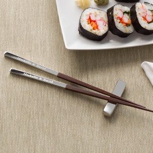 Write Your Own Personalized Chopstick 3 Piece Set, Gifts for Couples, Sushi Gifts, Custom Engraved Chopsticks, Anniversary Gifts