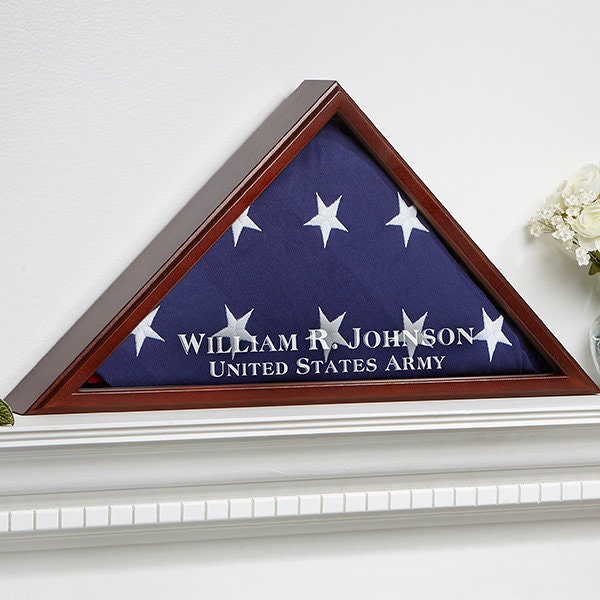 American Hero Personalized Flag Case, Veterans Keepsakes, Military Ke…
