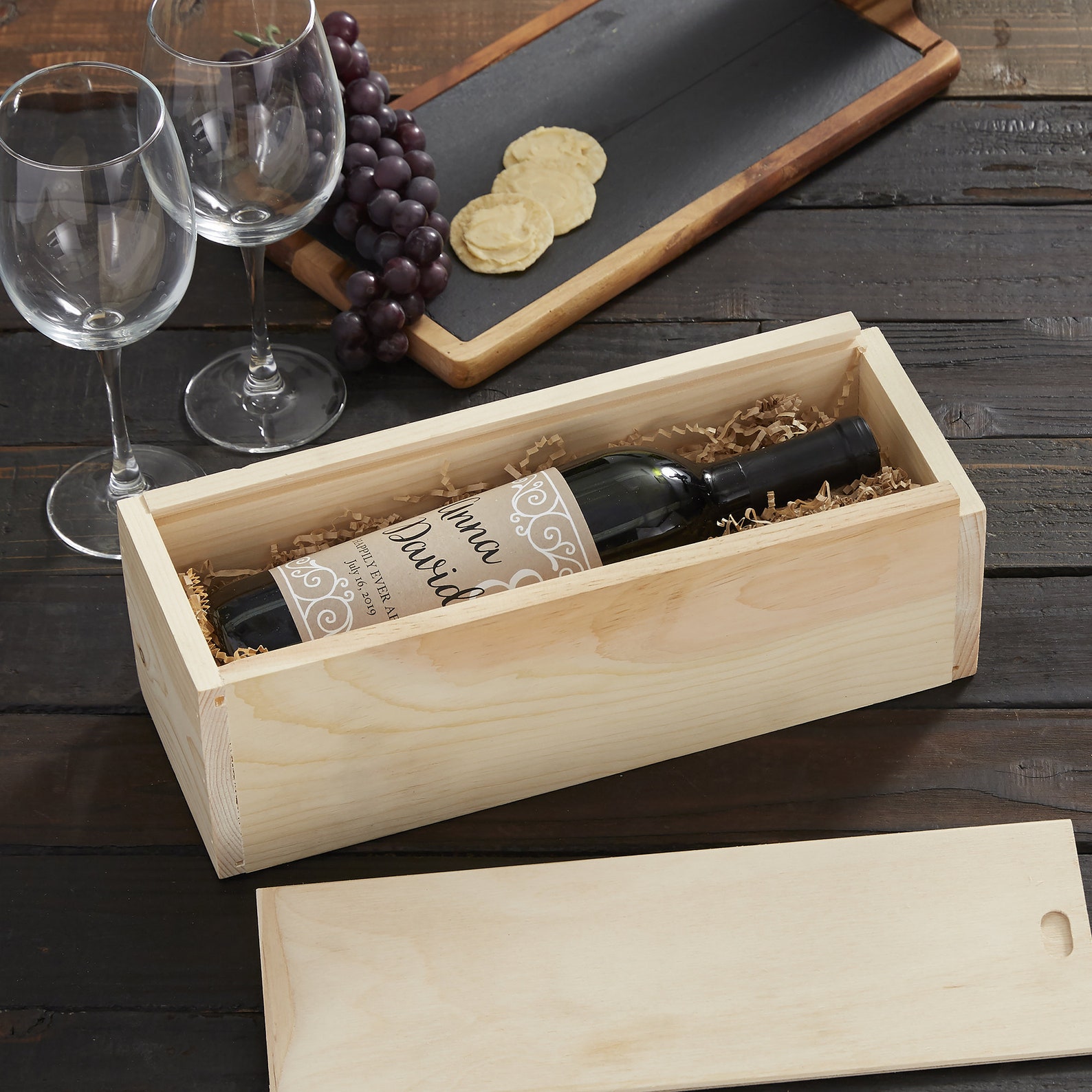 Elegant Couple Engraved Wedding Wood Wine Box, Wedding Gifts ...