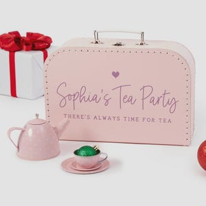 Personalized 15 pc. Pink Polka Dot Tea Set – Personalized Toys for Kids – Personalized Kid Gift – birthday gift for girls – custom tea set image 3