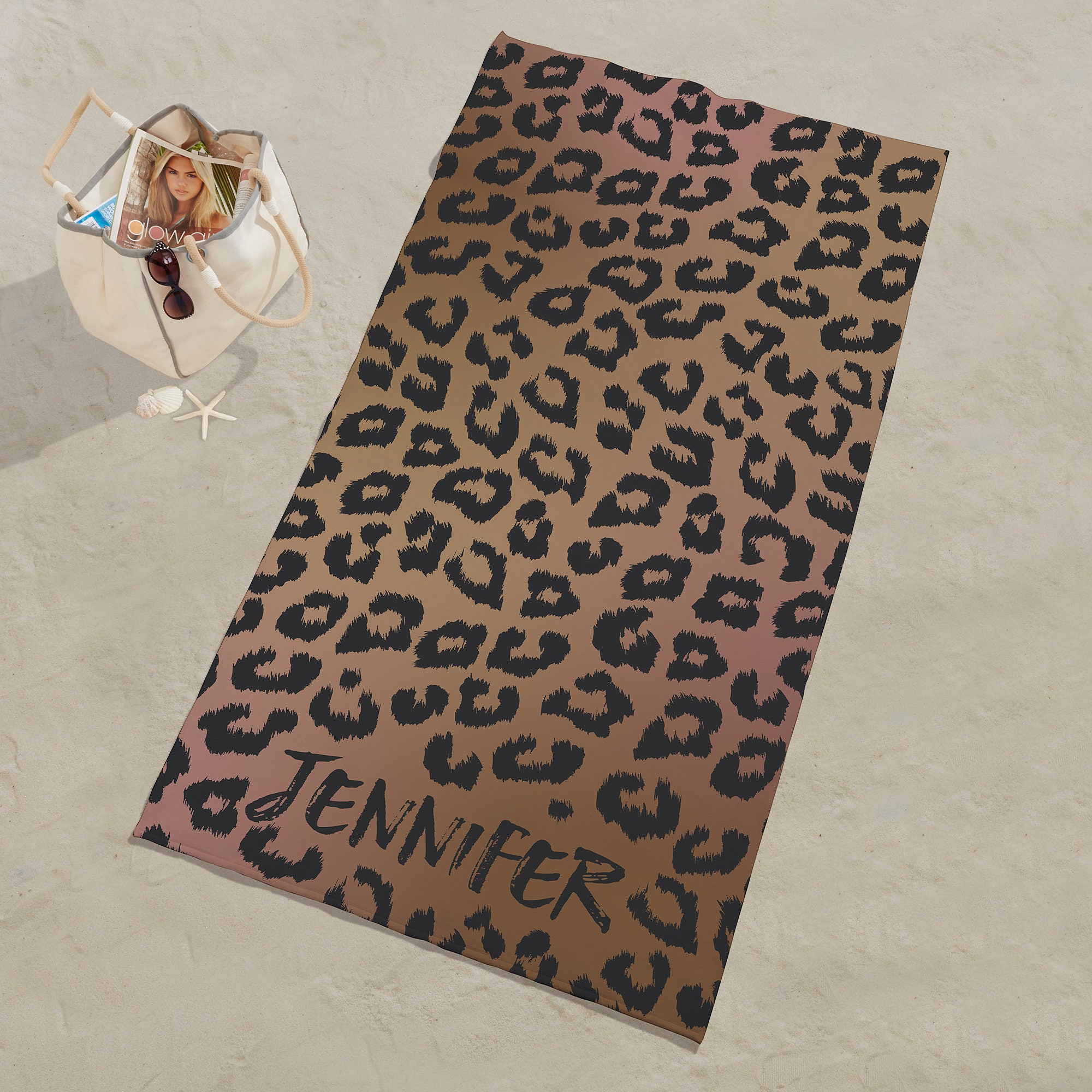  COTTON CRAFT Hand Towels - Set of 4 Animal Print Cheetah  Leopard Africa Safari Decorative Hand Towel - 100% Cotton Jacquard Luxury  Guest Towel - Soft Quick Dry Absorbent Bathroom Face