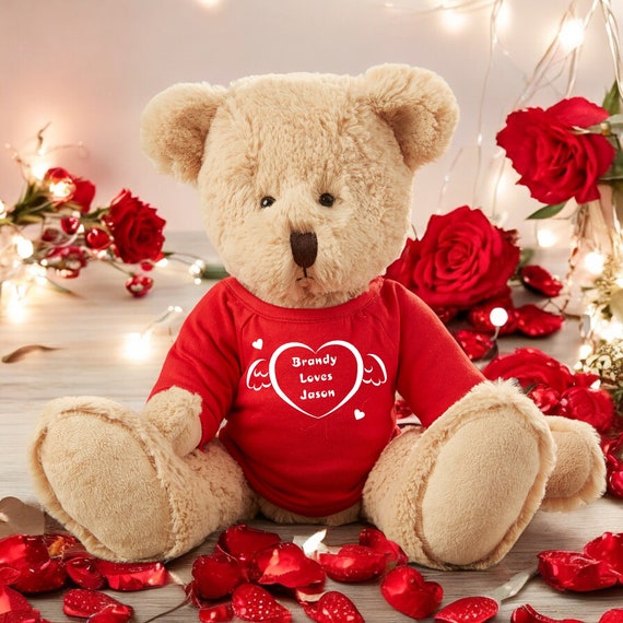I Love You Personalized Teddy Bear Gifts for Her Romantic Gifts Personalized Stuffed Animals