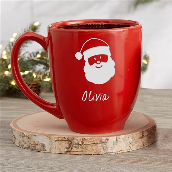 Joy 16oz Red Personalized Christmas Bistro Coffee Mug