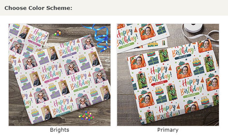 Birthday Celebration Personalized Photo Wrapping Paper, Photo Gifts, Birthday Gift, Custom Wrapping Paper, Birthday Gift Wrap image 3