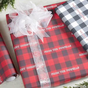 Buffalo Check Personalized Wrapping Paper, Custom Wrapping Paper, Christmas Wrapping Paper, Christmas Wrapping, Christmas Gift Wrap
