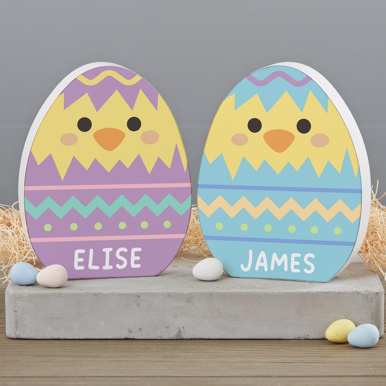 Easter Character Personalized Shelf Decoration, Personalized Easter Gift, Easter Home Decor, Shelf Block, Easter Decor Easter Egg Chick