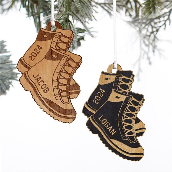 Personalized Boot Ornament Wood Etsy