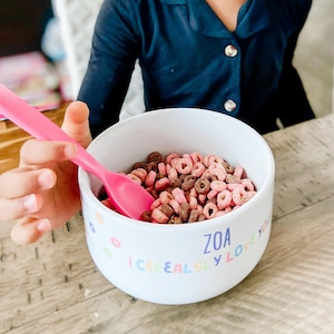 I Cerealsly Love You Personalized Kids Cereal Bowl, Valentine's Day Gifts for Kids, Children's Valentine's Day image 10