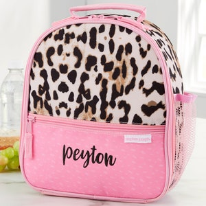 Leopard Print Personalized Lunch Bag, Personalized Back to School Gifts, Gifts for Kids, Embroidery Gifts, Kids Lunchbox, Custom Lunch Box