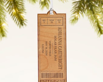 Personalized Concert Ticket Ornament – Custom Music Lover Holiday Keepsake