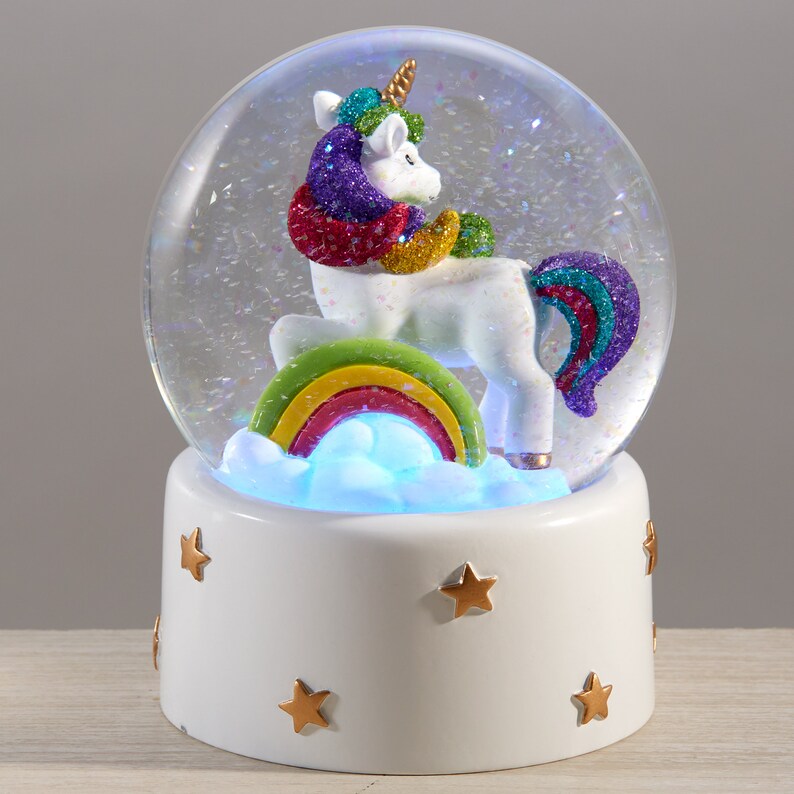 Unicorn Personalized Light up Snow Globe Gifts for Kids Etsy
