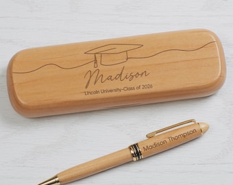 Custom Engraved Graduation Pen, Personalized Graduation Pen, Custom Name Pen in Gift Box, Personalized Graduation Engraved Wood Pen Set