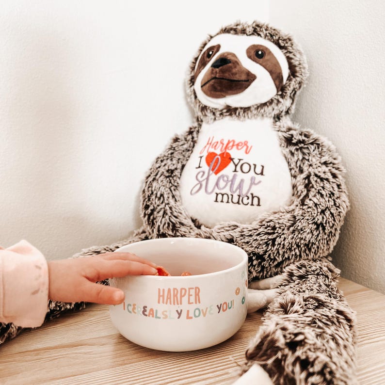 I Cerealsly Love You Personalized Kids Cereal Bowl, Valentine's Day Gifts for Kids, Children's Valentine's Day image 5