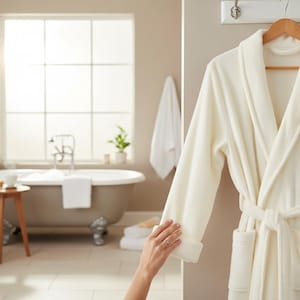 Personalized White Fleece Robe for Women – Embroidered Short Spa Bathrobe – Bridal Getting Ready Robe – Cozy Lounge Robe image 7