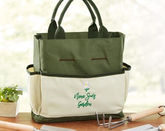 Flowers For Her Personalized Garden Tote and Tools, Gifts for Her, Gardening Gifts, Christmas Gifts, Mothers Day Gifts
