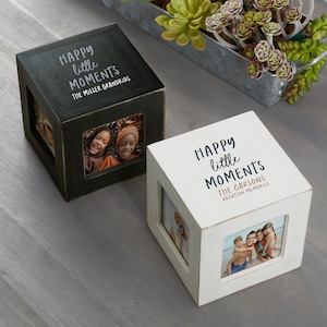 Happy Little Moments Personalized Photo Cube, Mother's Day Gift, Gifts for Mom, Gifts for Grandma, Birthday Gift, Photo Cube, Gifts for Her