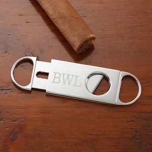 Engraved Silver Cigar Cutter, Gifts for Him, Father's Day Gifts, Groomsmen Gifts, Personalized Gifts for Dad