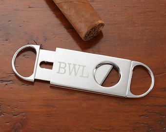 Engraved Silver Cigar Cutter, Gifts for Him, Father's Day Gifts, Groomsmen Gifts, Personalized Gifts for Dad