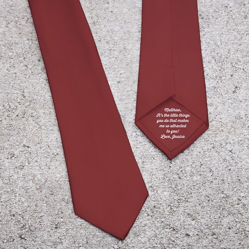 Secret Message Personalized Men's Tie – Father's Day Gifts – Gifts for Him – Mens Gifts – Father of the Bride Gifts – Personalized gifts