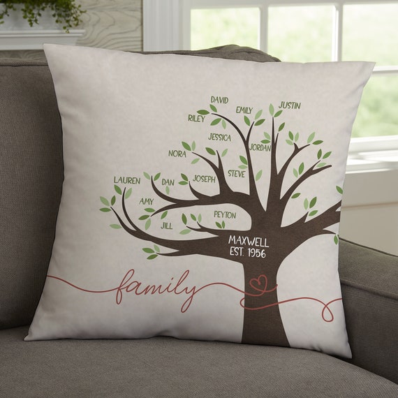 Fall Family Trees Personalized 18x18 Throw Pillow