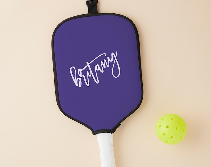 Trendy Script Personalized Pickleball Paddle Cover, Pickle Ball, Sports Gifts, Paddle Ball Cover, For Him, For Her, Pickleball Paddle Case