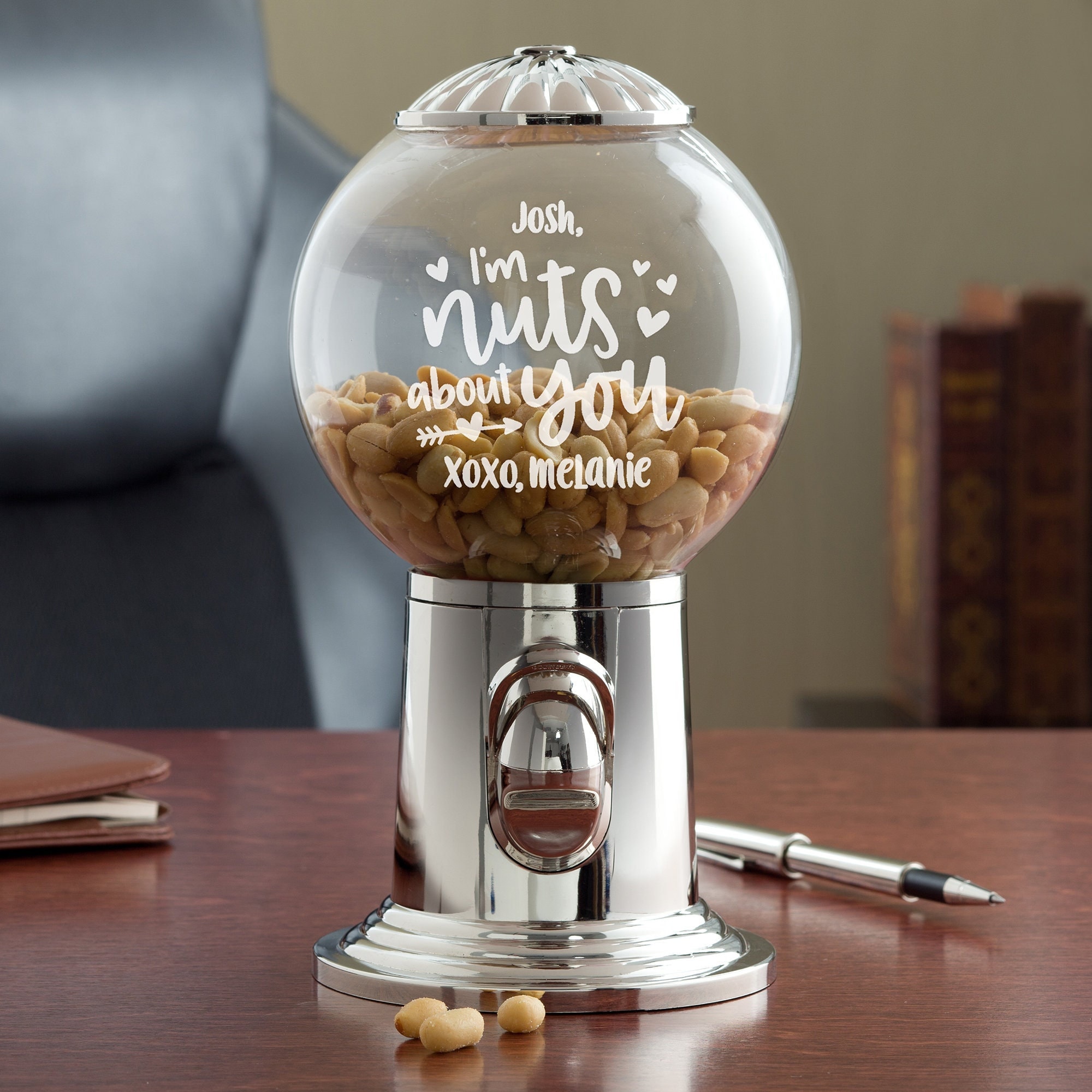 Nuts About You Personalized Candy Dispenser, Romantic Gift, Gift for Wife, Gift for Husband, Love, Girlfriend Gifts, Valentine's Day Gifts