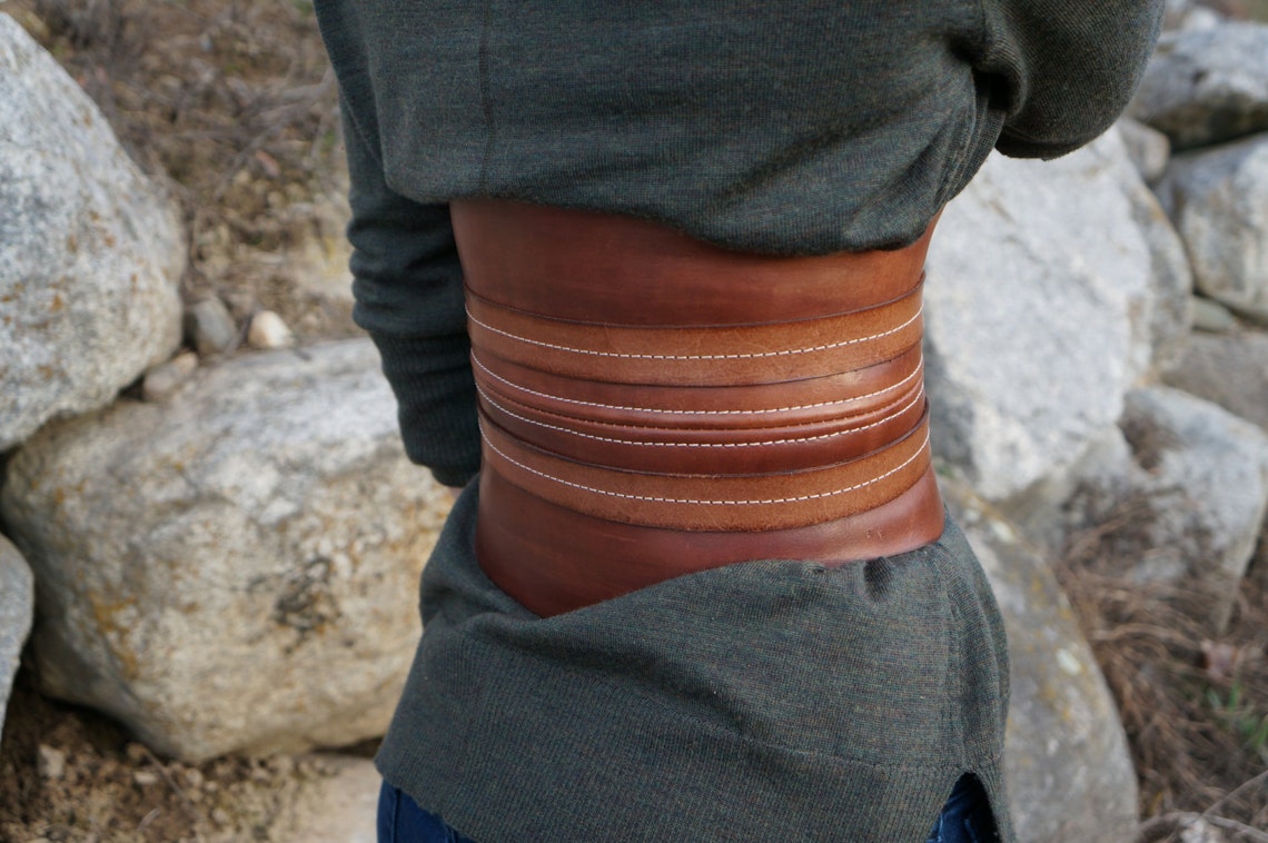 Gladiator Belt Brown Leather Belt Kidney Belt Wide Leather Etsy