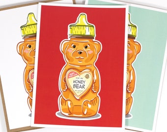 Honey Bear Love Card, 3D Valentines Card, Punny Valentine, For My Honey Bear, Funny Love Cards, Anniversary Gifts for Her Him, Couples Gift