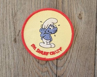 Vintage 80s Smurf Patch embroidery