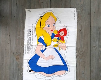 Original vintage Disney Alice in Wonderland pillowcase pattern-Rare