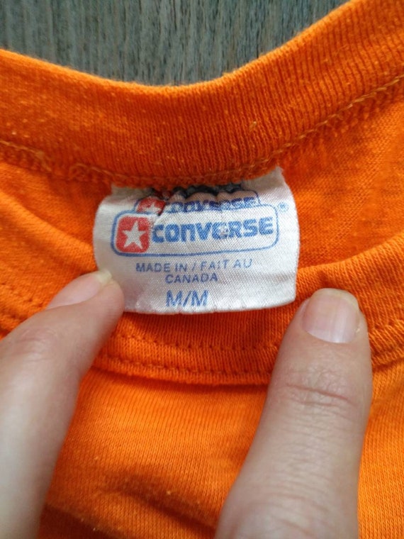 Vintage 70s Converse t shirt medium thin soft - image 3