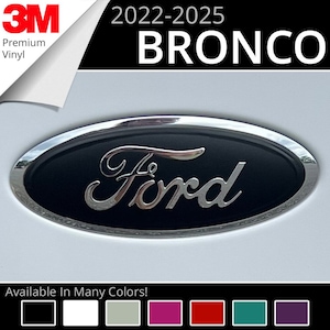 BocaDecals 2022-2025 Ford Bronco Rear Emblem Overlay Insert Decal (Set of 1) 2024 2023