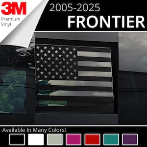 BocaDecals 2005-2025 Nissan Frontier Rear Middle Window American Flag Decal