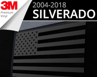 Calcomanía de bandera estadounidense para ventana central trasera de Chevy Silverado 2004-2018 y GMC Sierra 1500/2500/3500 2004-2018