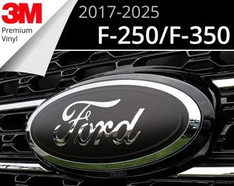 2017-2025 Ford F250/F350 Truck Emblem Overlay Insert Decals (Set of 2) 2018 2019 2020 2021 2022 2023 2024