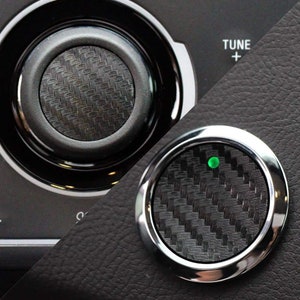2013-2020 Ford Fusion Carbon Fiber Push Start & Volume Button Inserts (Black)