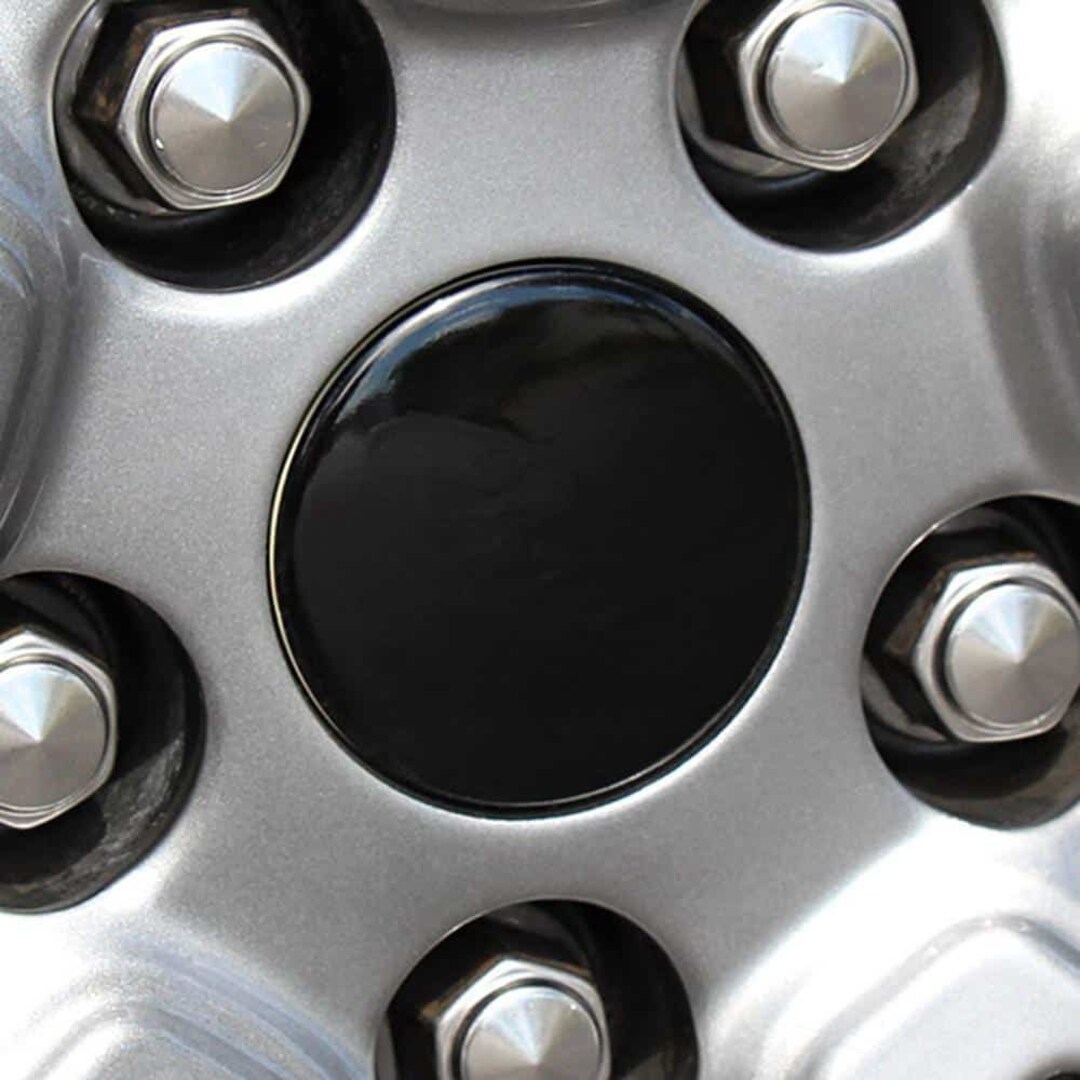 4x Silver Center Cap Decals With Red Letters - Fits 2-1/4" Diameter For 96-02 Camaro Wheels