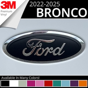 BocaDecals 2022-2025 Ford Bronco Rear Emblem Overlay Insert Decal (Set of 1) 2024 2023